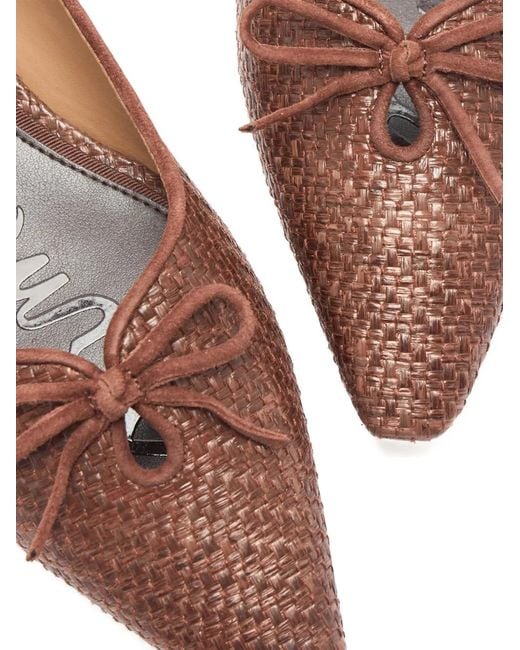 Sam Edelman Brown Bow Pointed Ballet Flat Pumps
