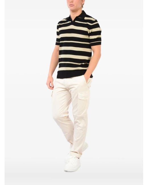 Polo a rayas con manga corta Hōsio de hombre de color Black