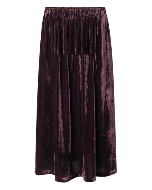 Anntian Purple Velvet Long Skirt