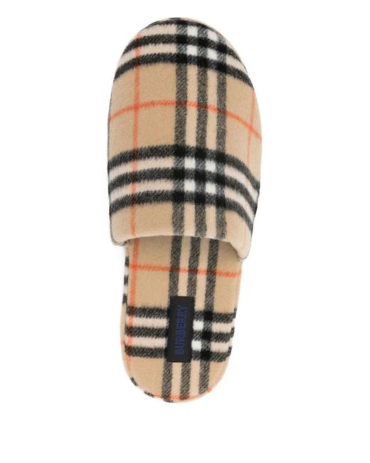 Burberry Natural Check Wool Blend Slippers for men