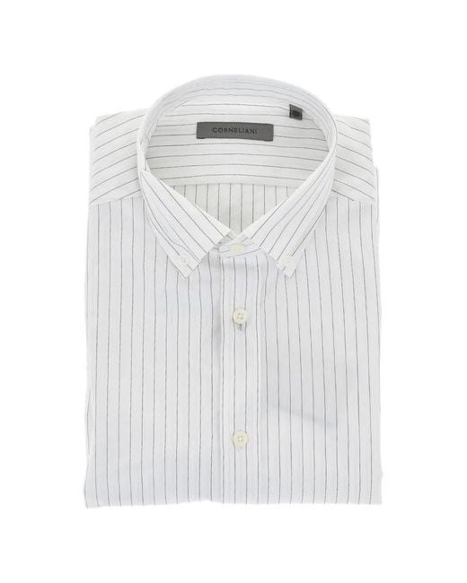 Corneliani White Chemise À Rayures for men