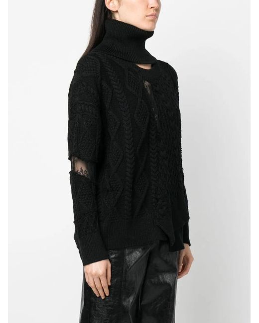 Monse Black Cable-Knit Jumper