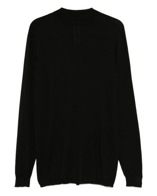Rick Owens Black Long-Sleeved Wool T-Shirt for men