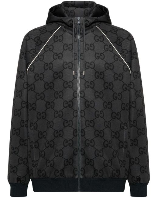 Gucci Gray Jumbo Gg Hooded Jacket for men