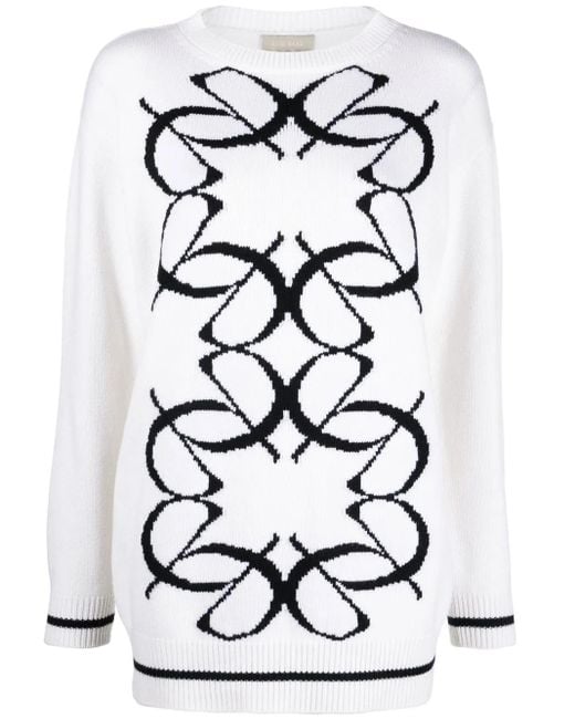 Elie Saab インターシャニット セーター White