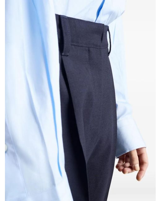 Prada Blue Rush-Stitch Trousers
