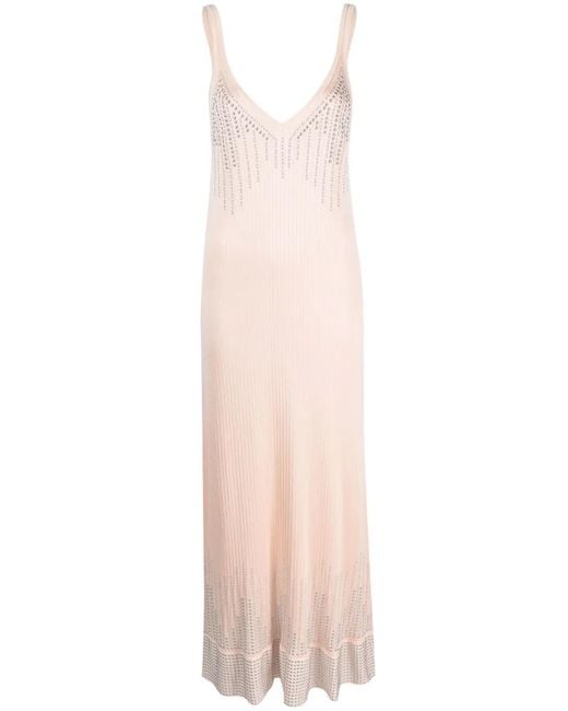Rabanne White Studded Knitted Midi Dress