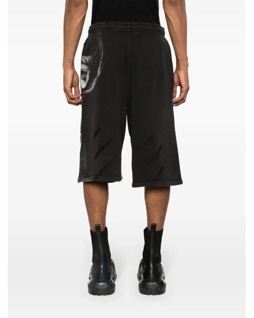 Off-White c/o Virgil Abloh Black Printed Sweatshorts for men