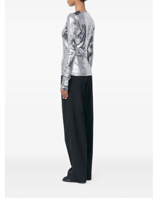 MM6 by Maison Margiela Gray Metallic Long-Sleeve T-Shirt
