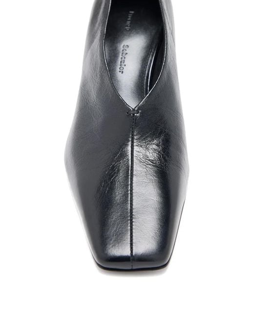 Proenza Schouler Black Trap Square-Toe Pumps