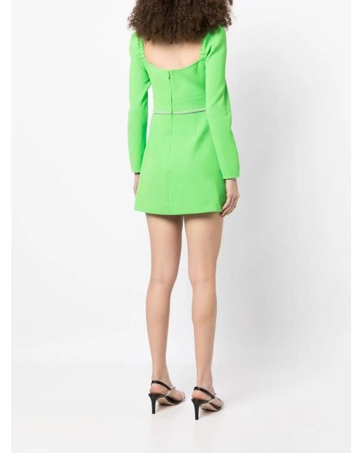 Self-Portrait Green Minikleid Mit Strass