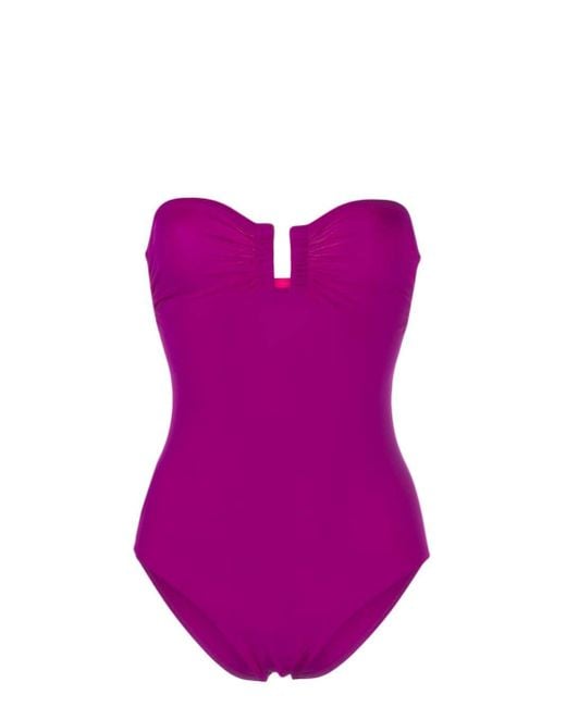 Eres Purple Cassiopée Bustier Swimsuit