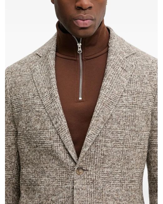 Gant Gray Checked Single-Breasted Blazer for men