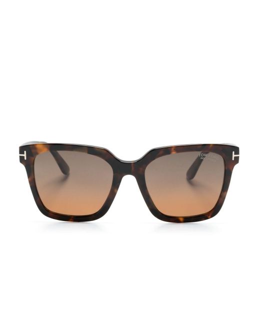 Tom Ford Brown Eckige Selby Sonnenbrille