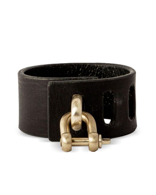 Parts Of 4 Black Restraint Charm Leather Bracelet