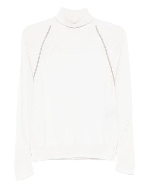 D.exterior Trui Met Raglan Mouwen En Hoge Hals in het White