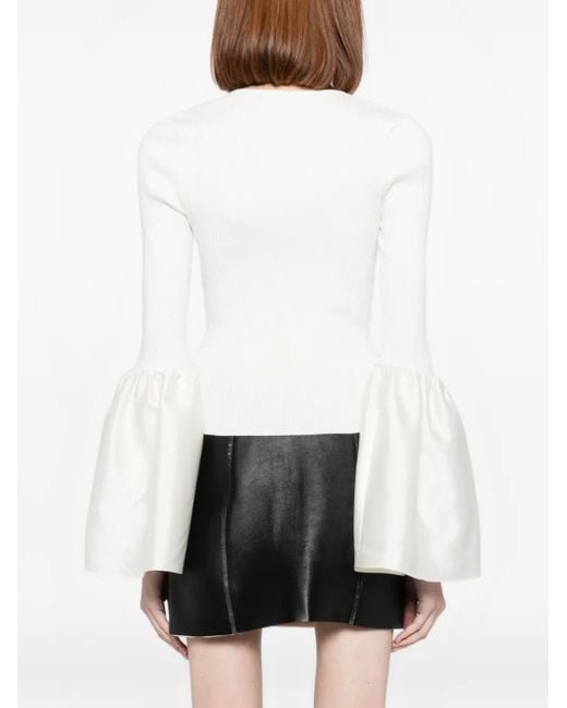 Cynthia Rowley White Flared-Sleeves Top