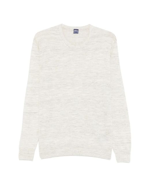 Fedeli White Slub-Texture Sweater for men