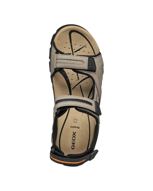 Geox White Perforated Touch-Strap Sandals for men