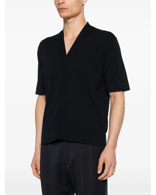 Paolo Pecora Black Cotton Short-Sleeve Cardigan for men