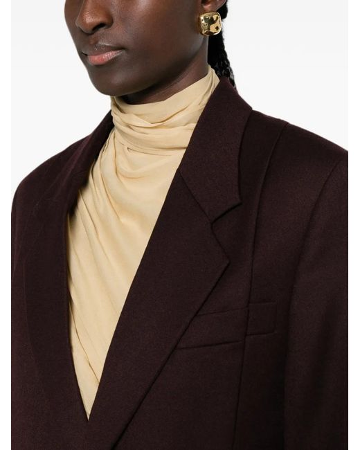 Victoria Beckham Purple Single-Breasted Notched-Lapel Blazer