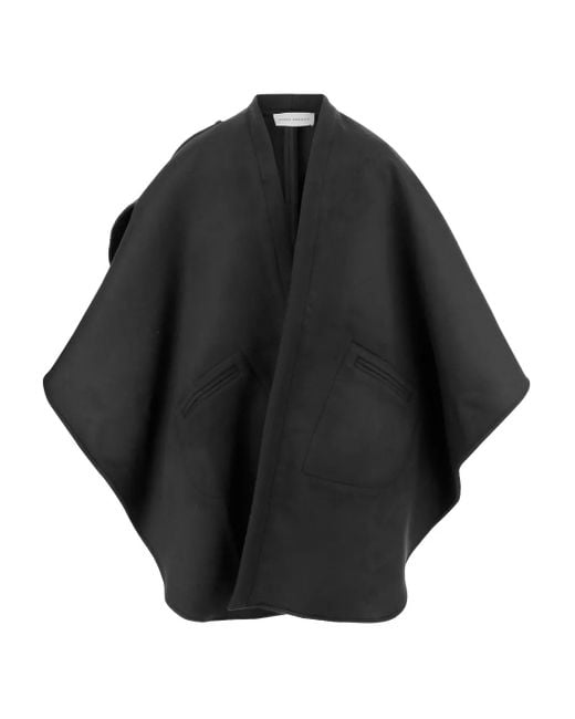 Niccolò Pasqualetti Black Offenes Cape im Layering-Look