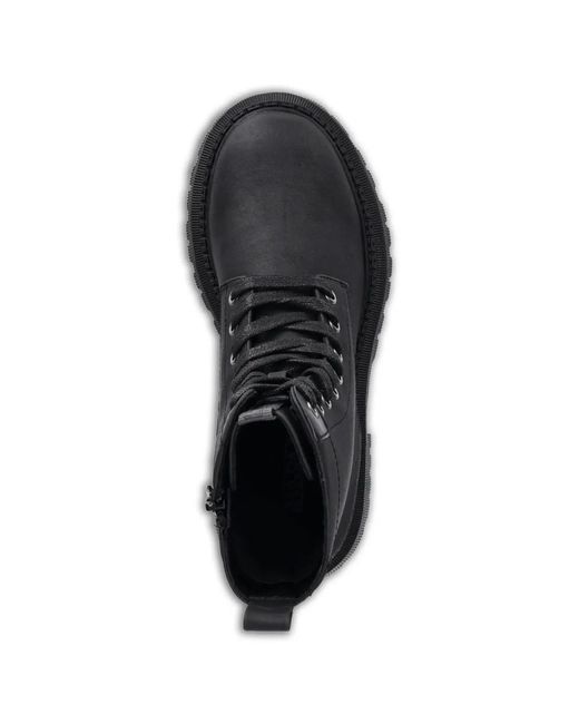 Napapijri Black Lace-Up Lug-Sole Boots