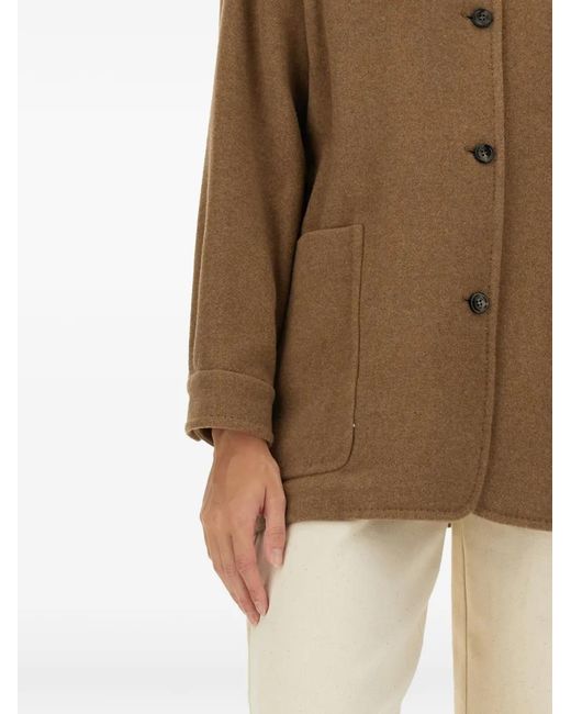 Max Mara Brown Eligio Patch-Pocket Coat