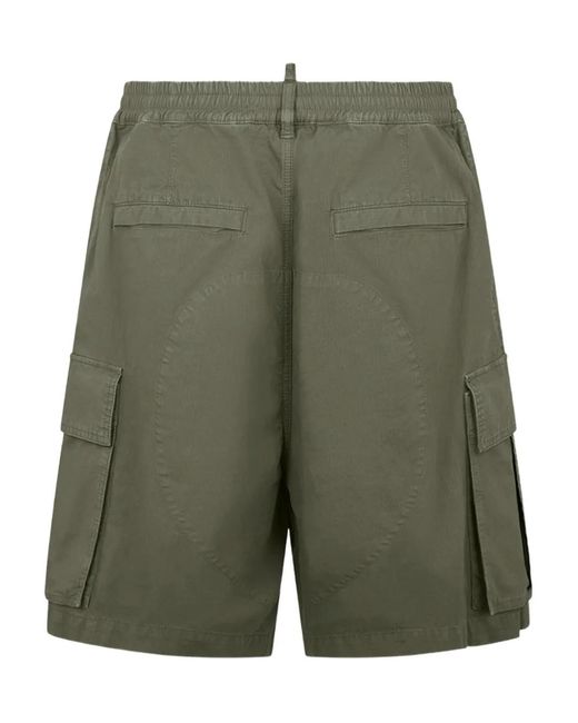 DSquared² Green Ripstop Elasticated Side Flap Shorts for men