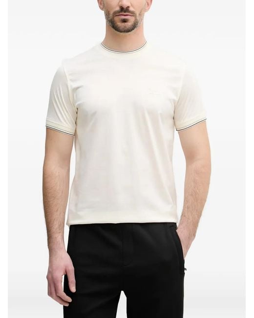 Karl Lagerfeld White Logo-Embroidered T-Shirt for men