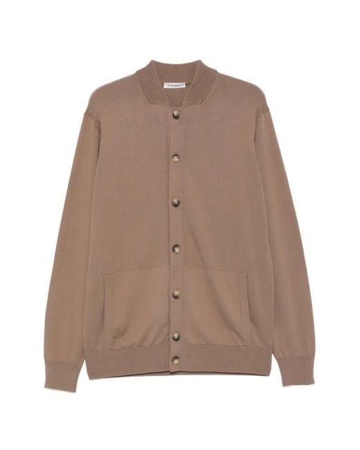 Kangra Brown Kangaroo-Pocket Cardigan for men