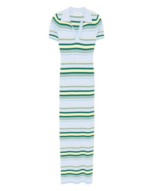 Monse Green Striped Jacquard Maxi Dress