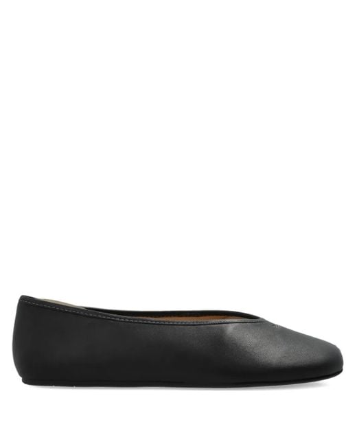COACH Women's Black Leather Ballet Flats
