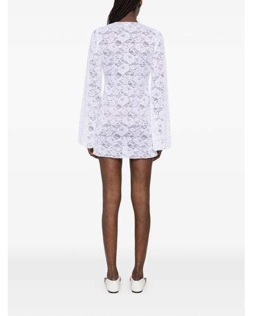 Oseree White Lace Beach Dress