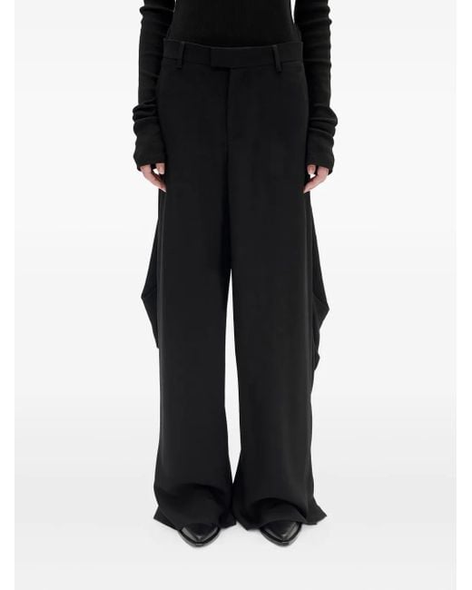 Ann Demeulemeester Black Draped-Detail Pants