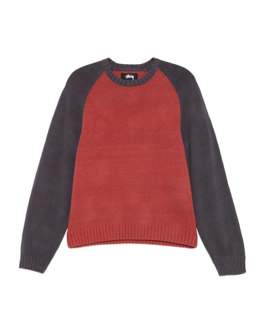 Stussy Red Raglan-Sleeve Sweater