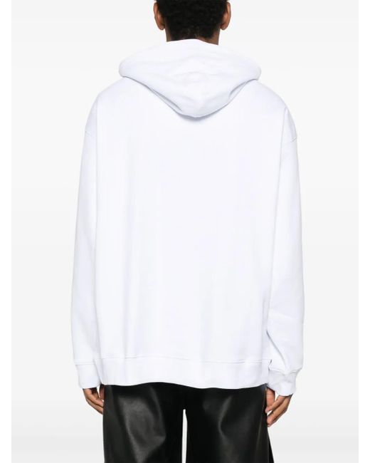 Sudadera con capucha y motivo de texto Moschino de hombre de color White
