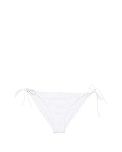 Mc2 Saint Barth White Virgo Broderie-Anglaise Bikini Bottoms