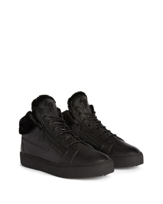 Giuseppe Zanotti Black Kriss Winter Mid-Top Sneakers for men