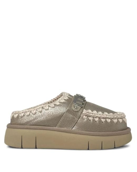 Mules con plataforma Mou de color Gray