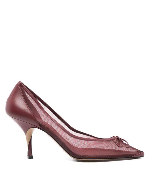 Jacquemus Pink Mesh Bow Pumps