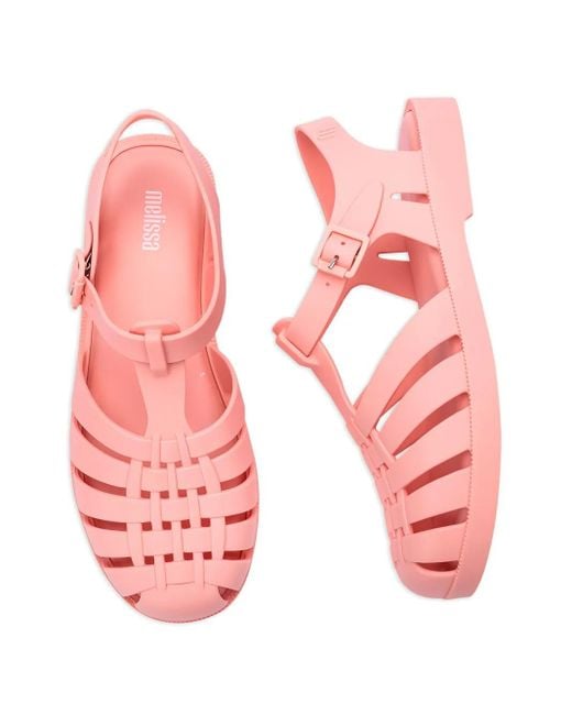 Melissa Pink Strappy Flat Sandals