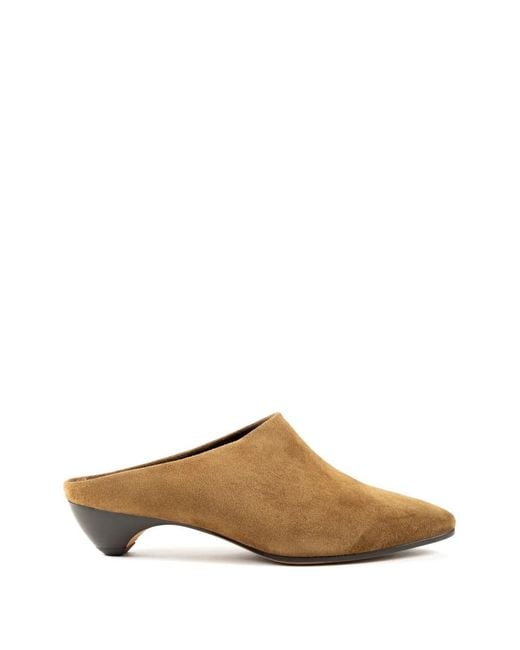 Le Monde Beryl Brown Allegra Suede Almond-Toe Mules