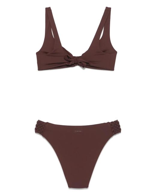 Fisico Purple Macramé-Detail Bikini