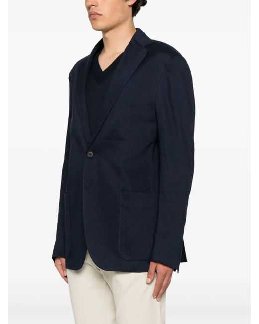 Corneliani Blue Single-Breasted Blazer for men
