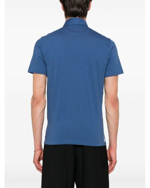 Luigi Borrelli Napoli Blue Jersey Cotton Polo Shirt for men