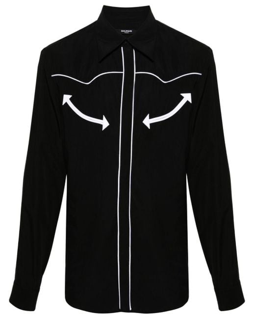 Balmain Popeline Overhemd in het Black voor heren