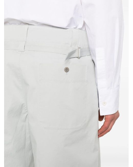 Lemaire White Tonal Stitching Cotton Bermuda Shorts for men