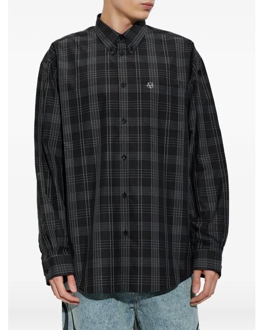 Vetements Black Checked Button-Down Shirt for men