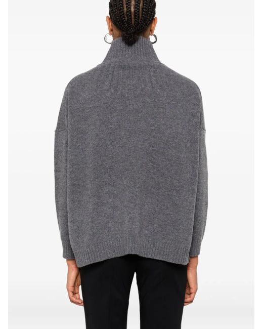 Weekend by Maxmara Gray High-Neck Wool Sweater